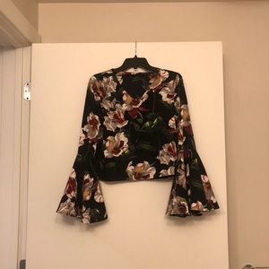 Vintage blouse with flower pattern (size S)